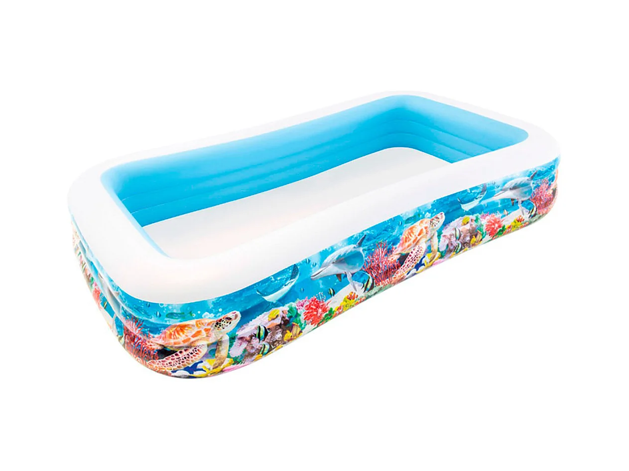 Piscina hinchable Intex rectangular fondo marino 1020L +6A multicolor 56x183x305 cm