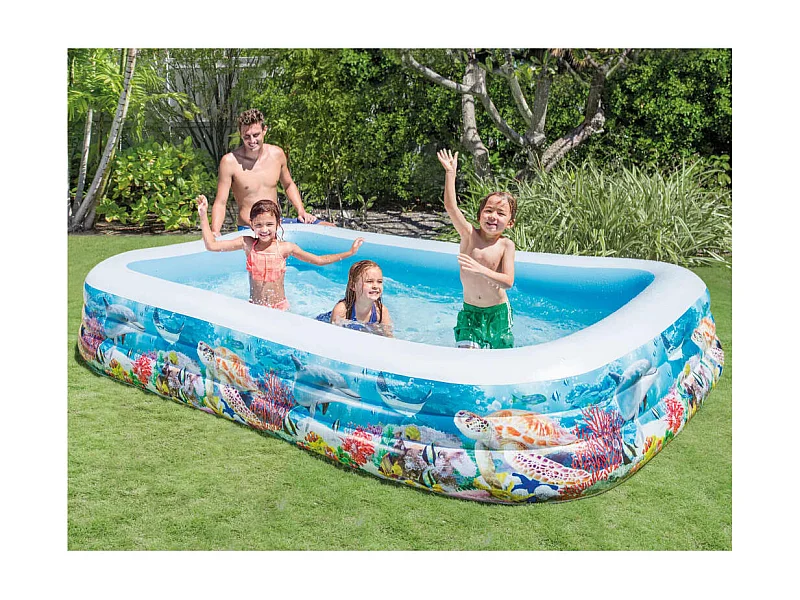 Swim Center Familienpool 305x183x56 cm Meerestiere-Design