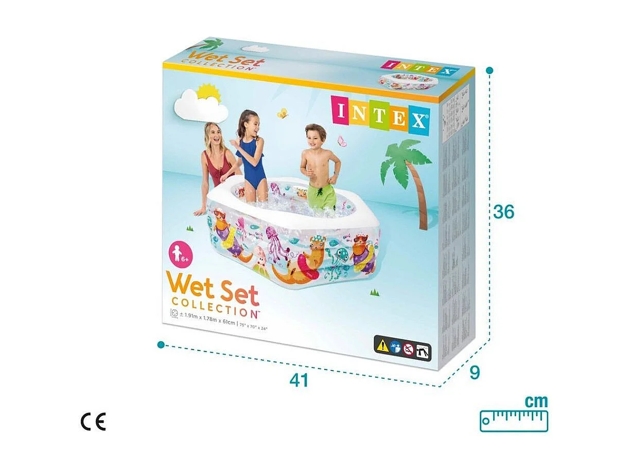 Piscina hinchable Intex Acuario infantil hexagonal 510L +6A multicolor 61x191x178 cm