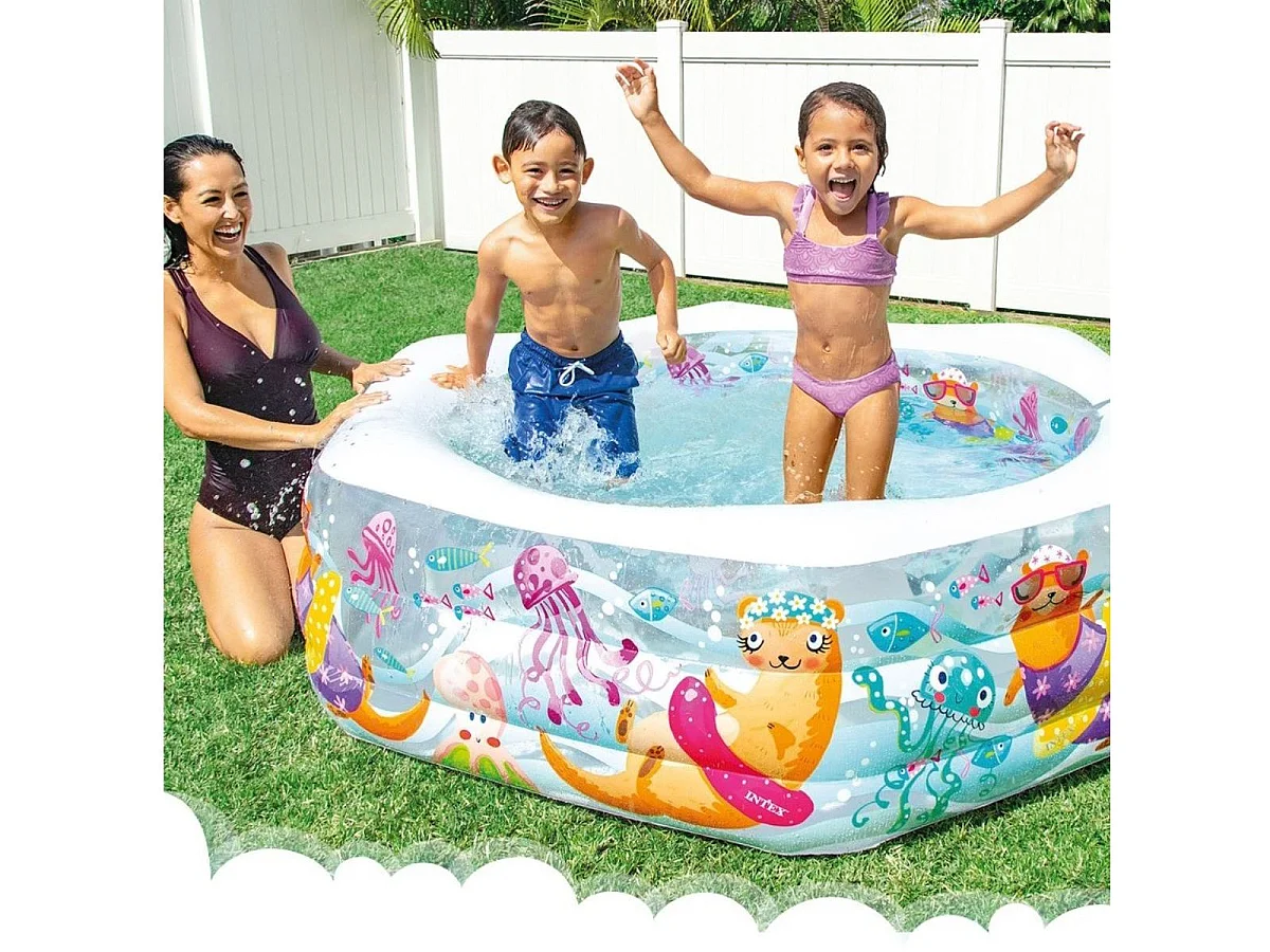 Piscina hinchable Intex Acuario infantil hexagonal 510L +6A multicolor 61x191x178 cm