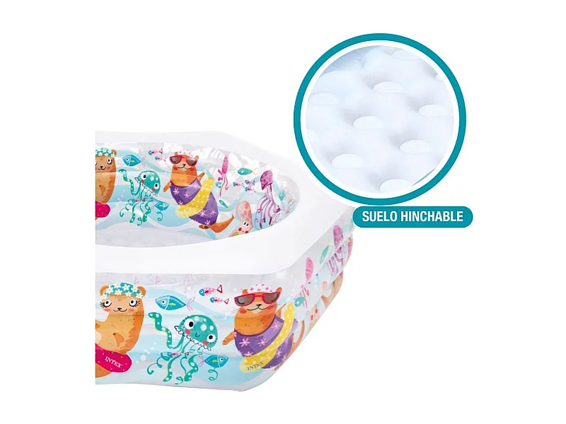 Piscina hinchable Intex Acuario infantil hexagonal 510L +6A multicolor 61x191x178 cm