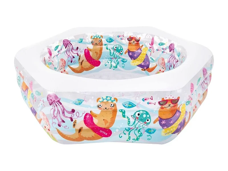 Piscina hinchable Intex Acuario infantil hexagonal 510L +6A multicolor 61x191x178 cm