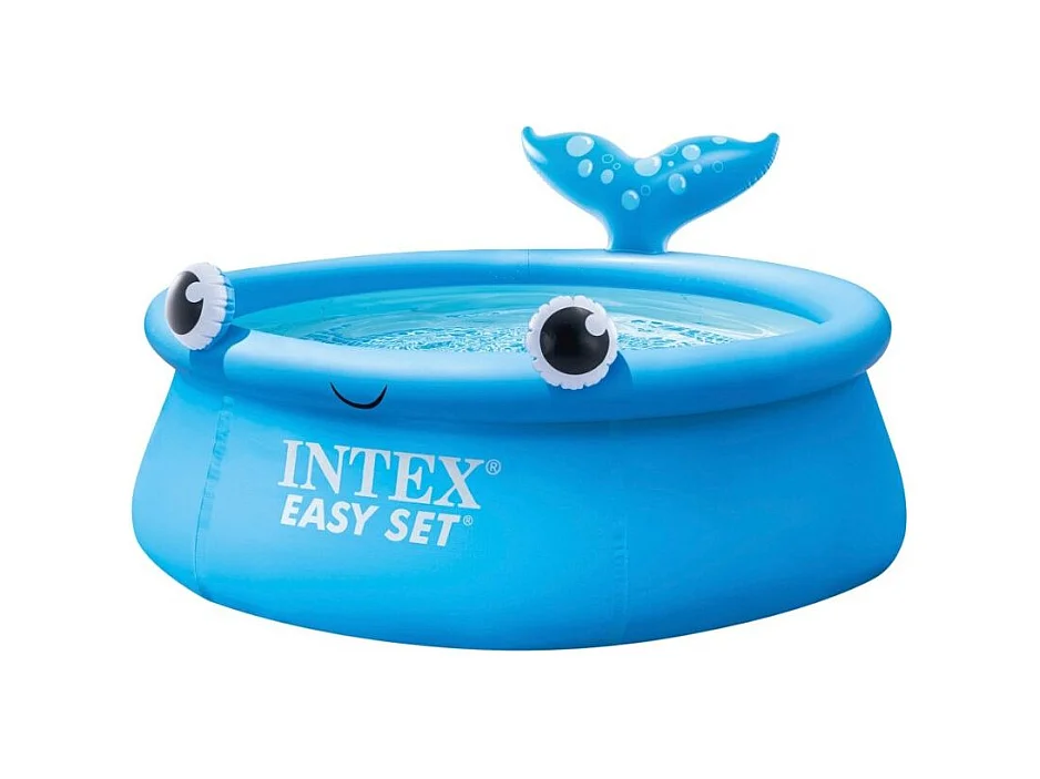 Piscina infantil hinchable Intex Ballena Easy Set +3A azul Ø183x51 cm