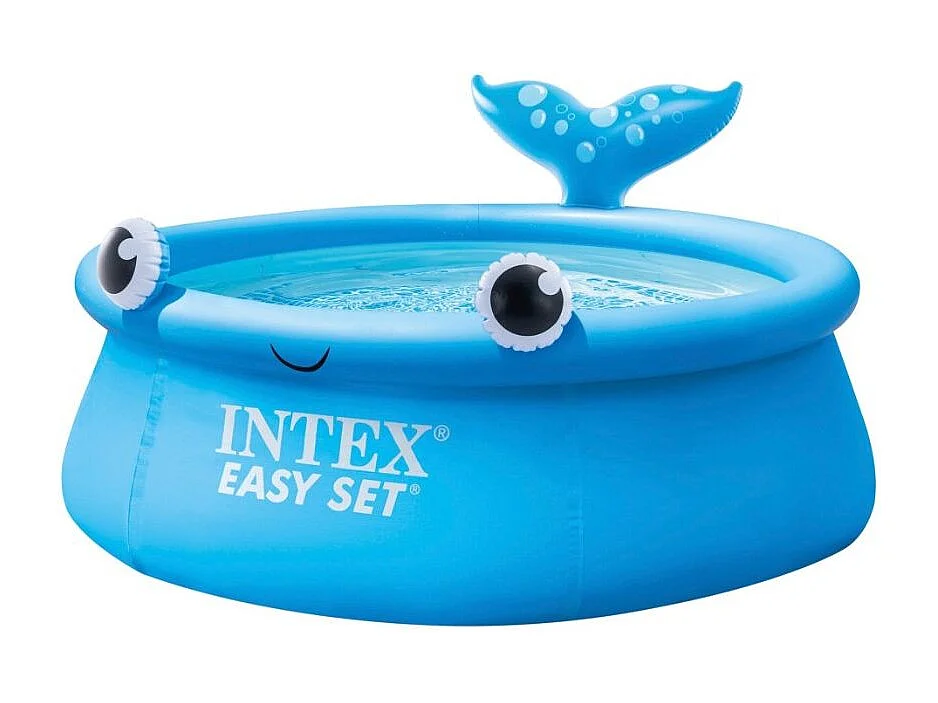 Piscina infantil hinchable Intex Ballena Easy Set +3A azul Ø183x51 cm