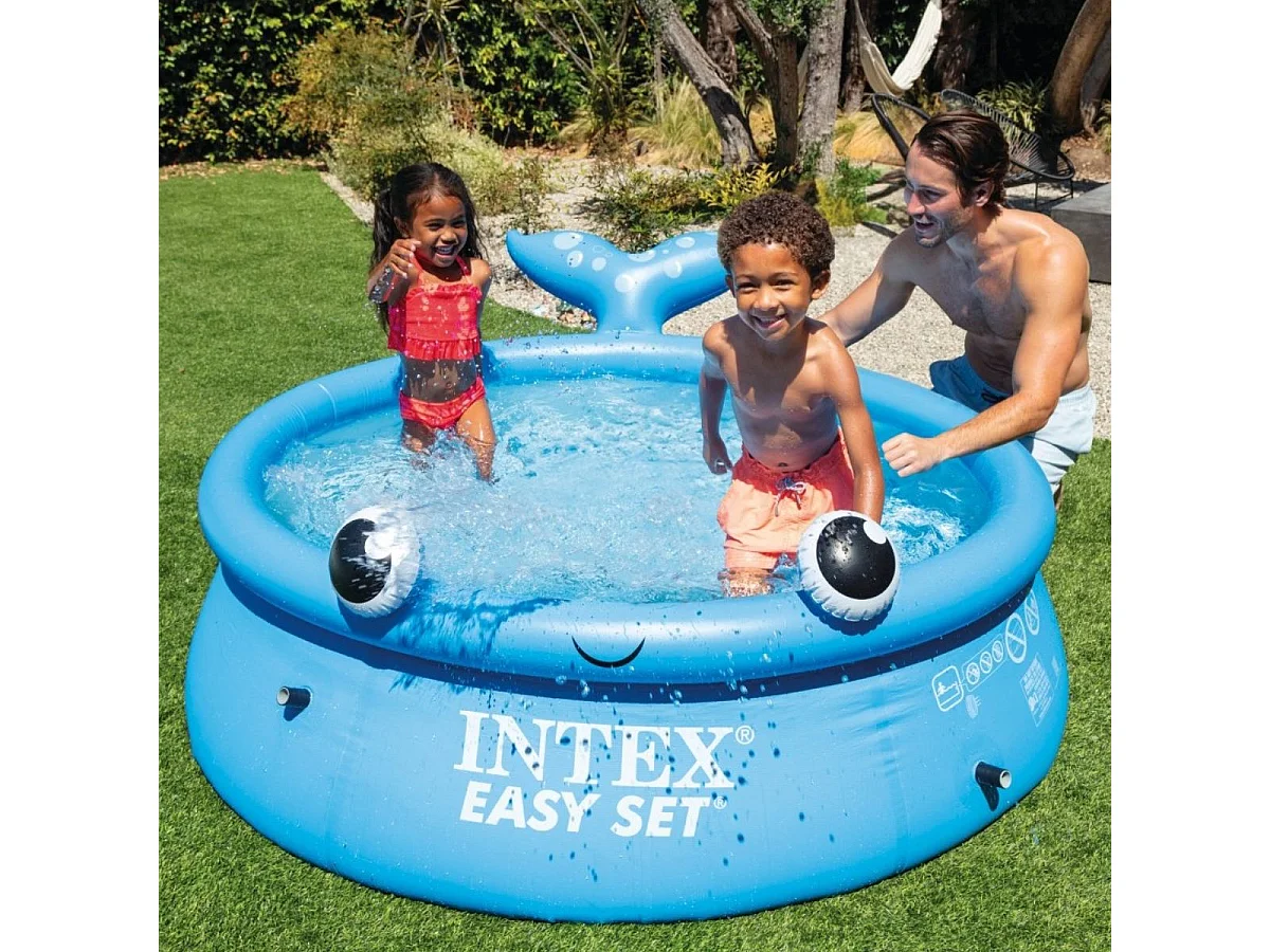 Piscina infantil hinchable Intex Ballena Easy Set +3A azul Ø183x51 cm
