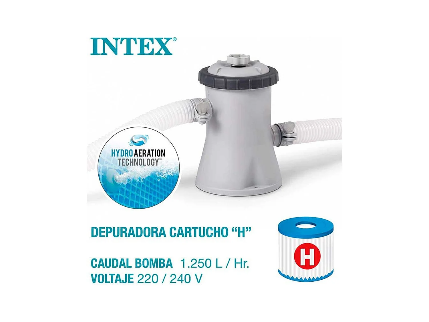 Piscina redonda hinchable Easy Set Intex 1942L con depuradora azul Ø244x61 cm