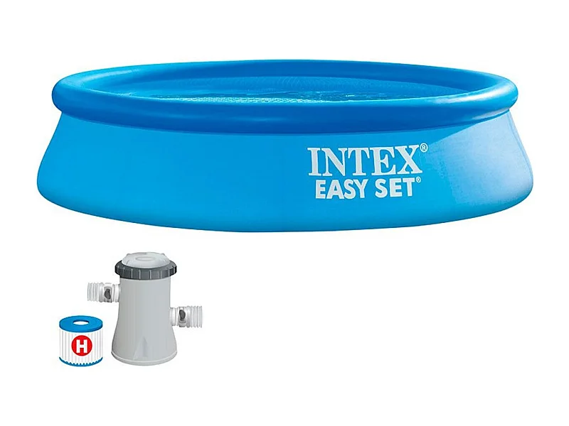 Piscina redonda hinchable Easy Set Intex 1942L con depuradora azul Ø244x61 cm