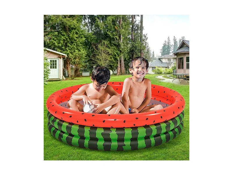 Piscina hinchable infantil Sandía Solmar 100L +2A rojo/verde Ø100x30 cm