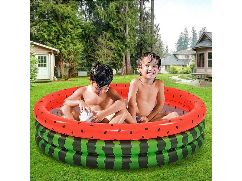 Piscina hinchable infantil Sandía Solmar 100L +2A rojo/verde Ø100x30 cm