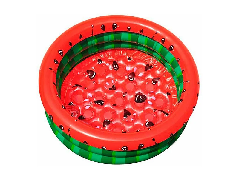Piscina hinchable infantil Sandía Solmar 100L +2A rojo/verde Ø100x30 cm
