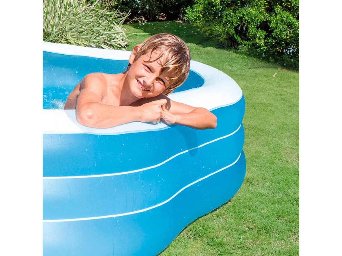 Piscina hinchable Intex ondulada 1250L +6A azul/blanco 229x229x56 cm