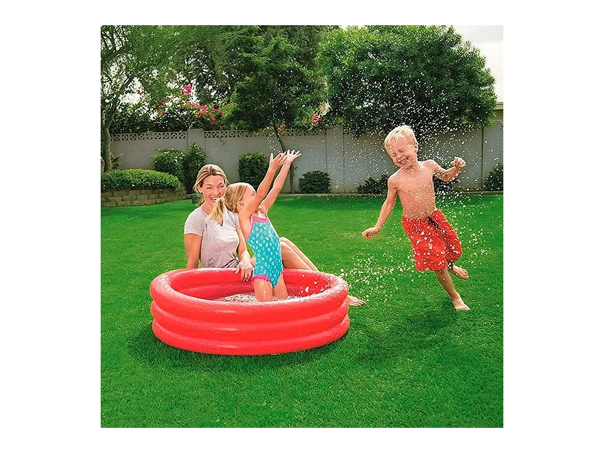Piscina hinchable infantil Play Pool Bestway 101L +2A rojo Ø102x25 cm