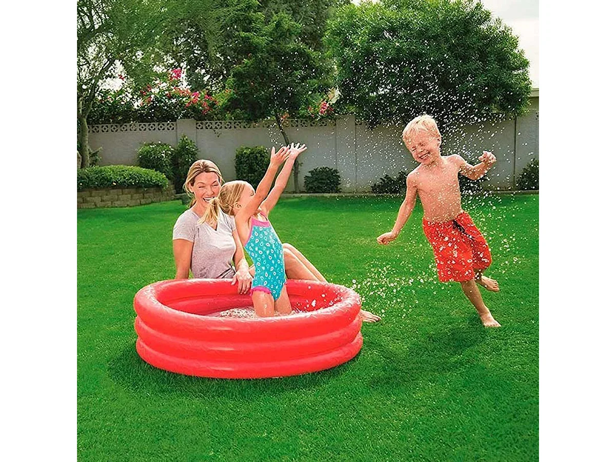 Piscina hinchable infantil Play Pool Bestway 101L +2A rojo Ø102x25 cm