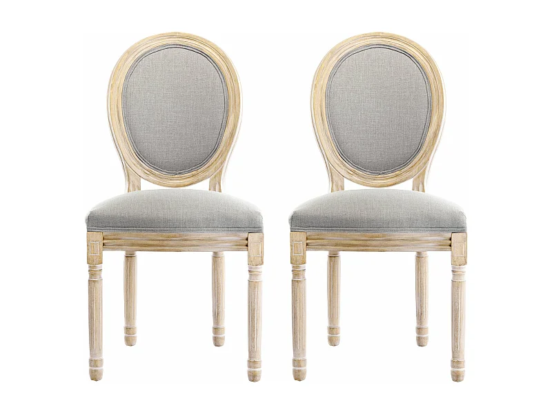 Silla de comedor barroca, sillas de comedor estilo rústico francés, silla barroca, silla tapizada, juego de 2 sillas de cocina de madera, color gris