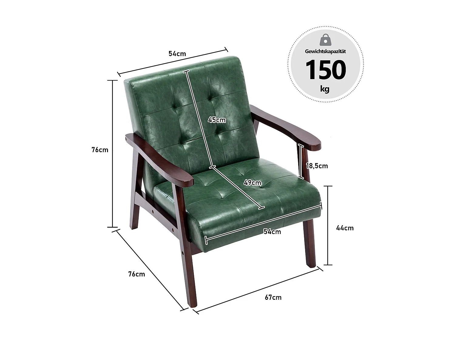 Silla de Madera con Brazos Fahlber - Sillón Relax para Interior/Exterior - Tapizado Beige Opcional