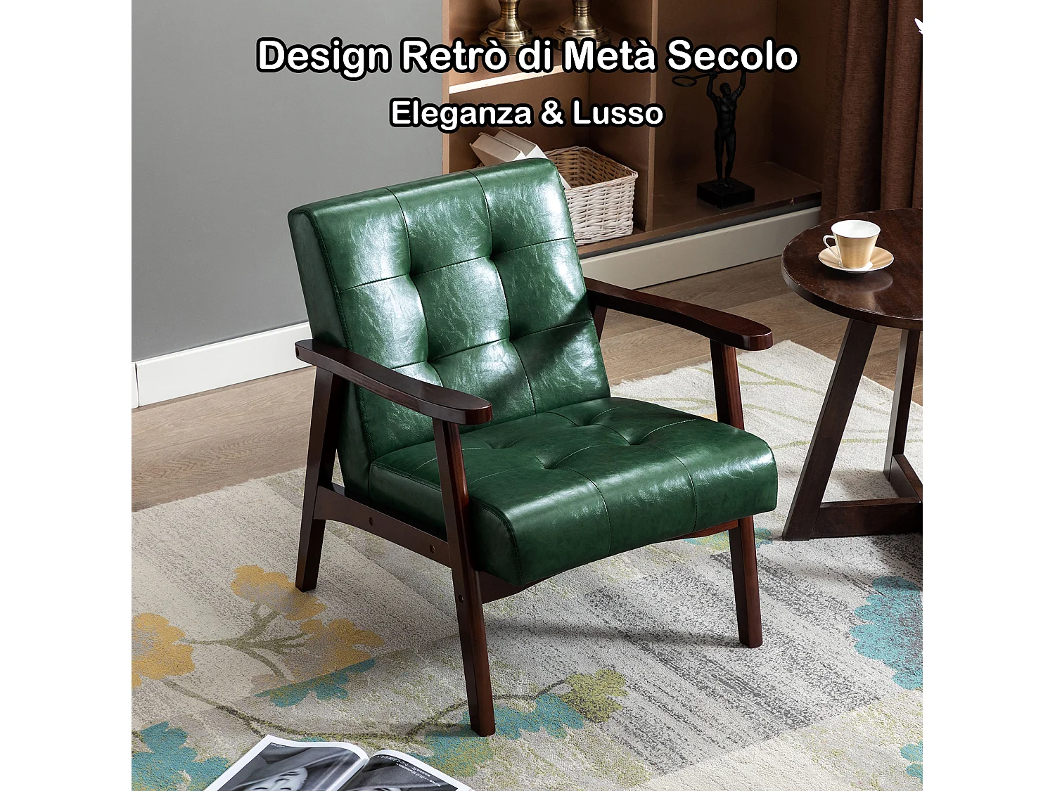 Silla de Madera con Brazos Fahlber - Sillón Relax para Interior/Exterior - Tapizado Beige Opcional