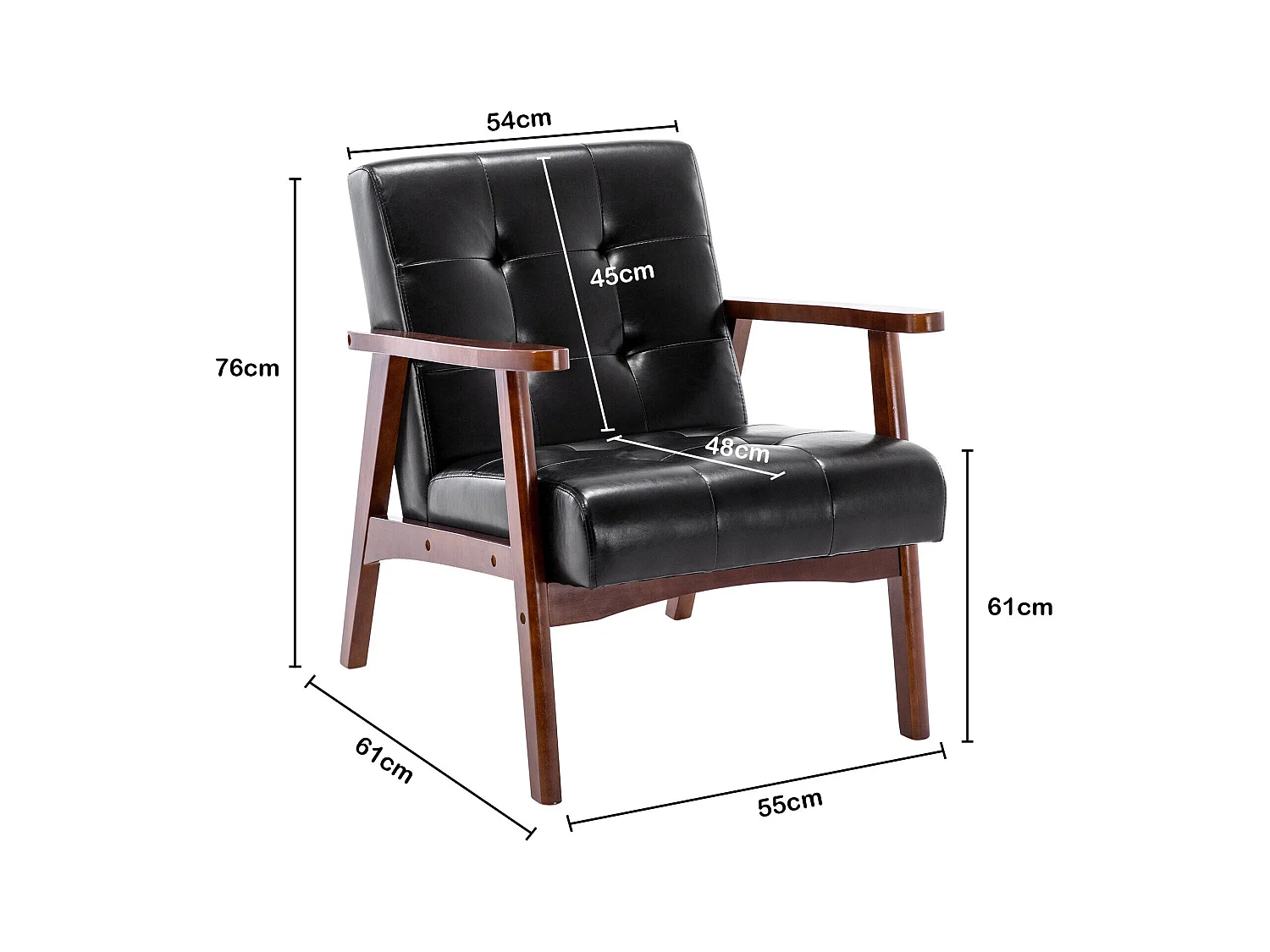 Silla de Madera con Brazos Fahlber - Sillón Relax para Interior/Exterior - Tapizado Beige Opcional