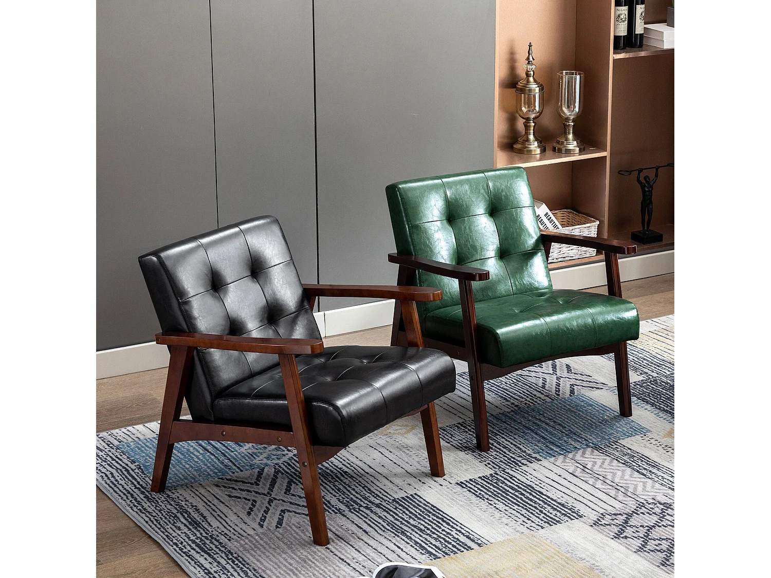 Silla de Madera con Brazos Fahlber - Sillón Relax para Interior/Exterior - Tapizado Beige Opcional