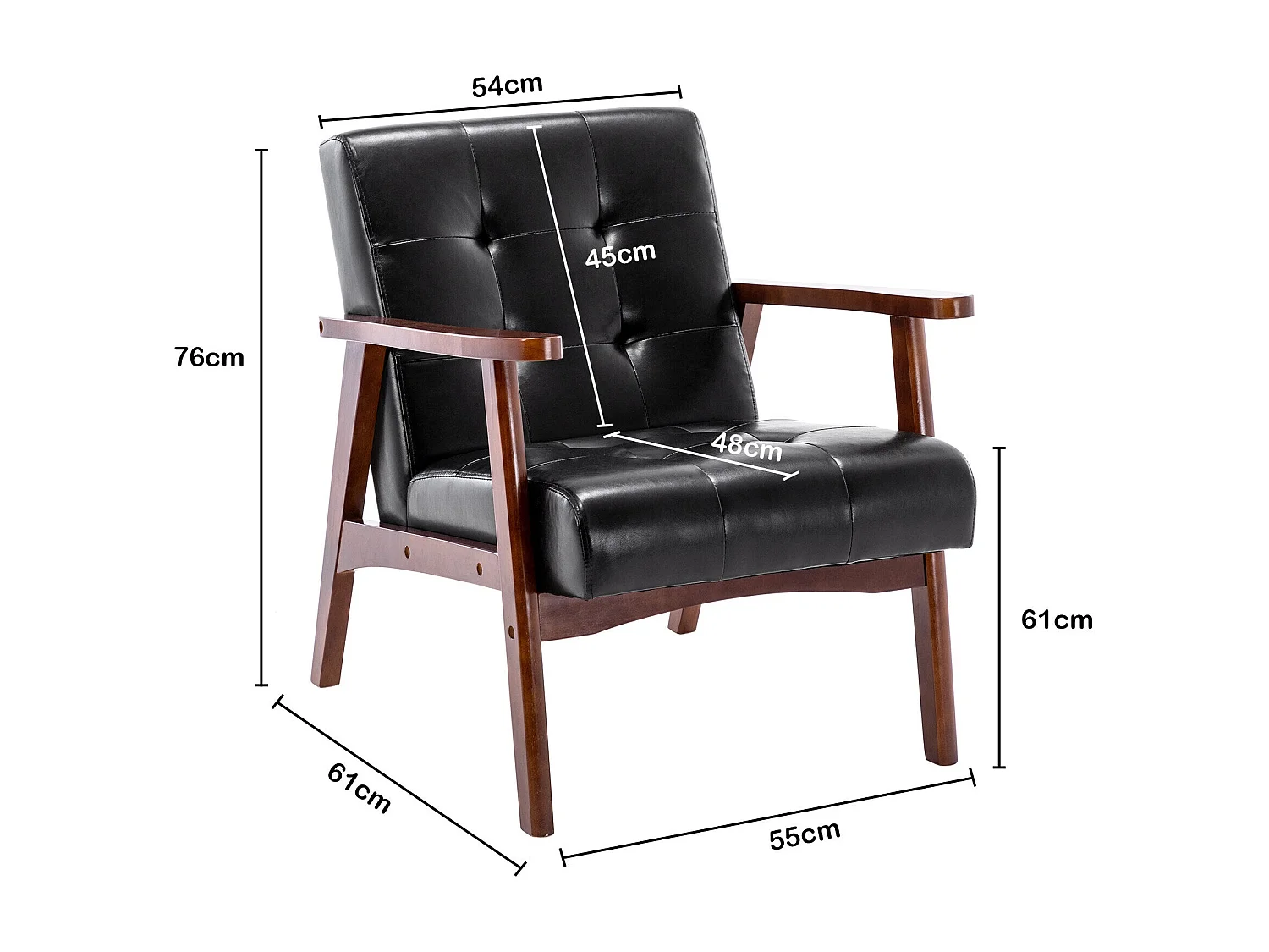 Silla de Madera con Brazos Fahlber - Sillón Relax para Interior/Exterior - Tapizado Beige Opcional