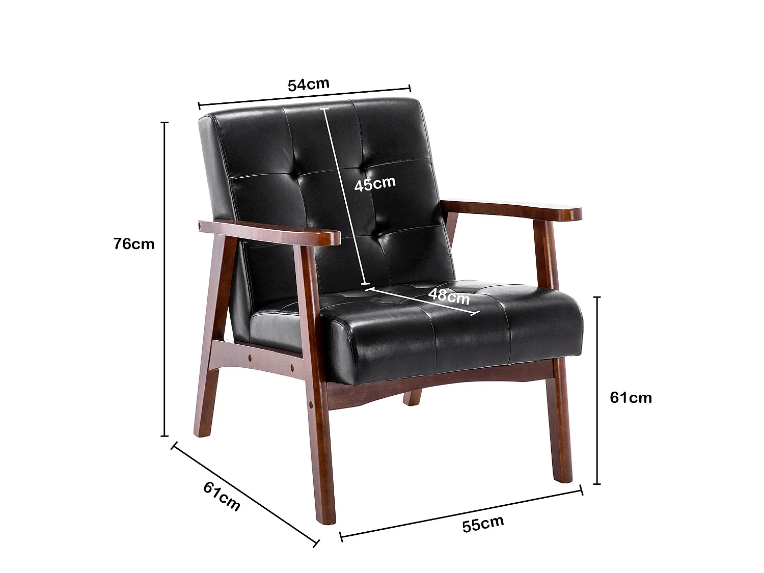 Silla de Madera con Brazos Fahlber - Sillón Relax para Interior/Exterior - Tapizado Beige Opcional