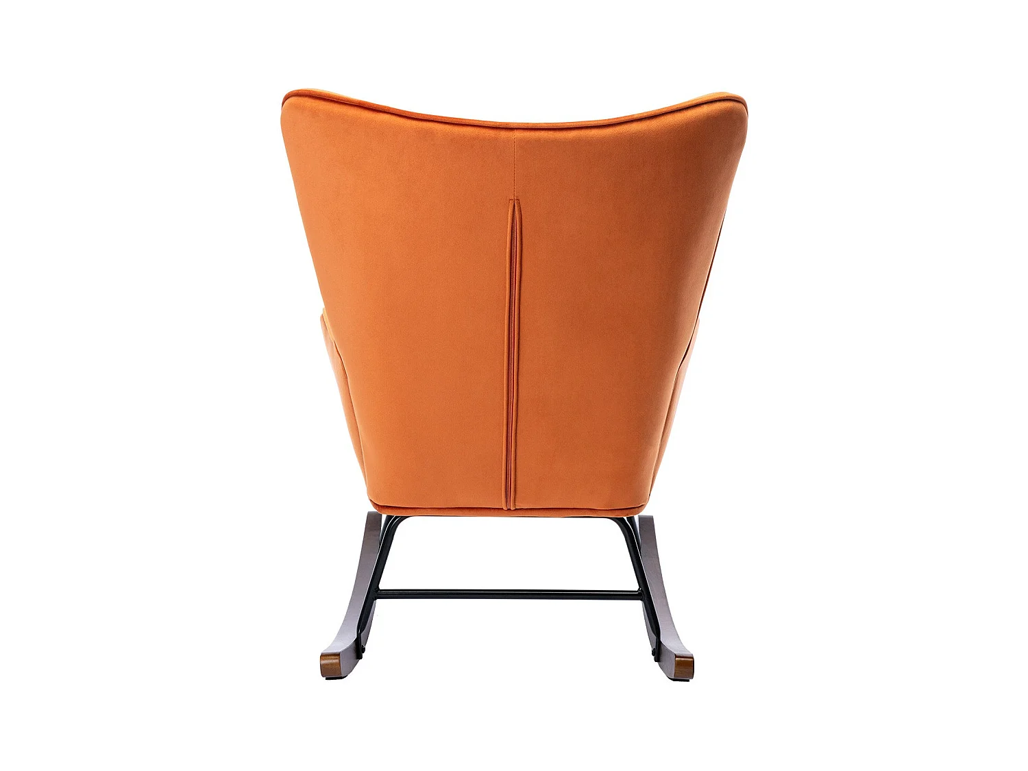 Mecedora Mecedora de Terciopelo con Estructura de Metal y Base de Madera, Silla tapizada para salón Sillón Retro Silla Color Caramelo