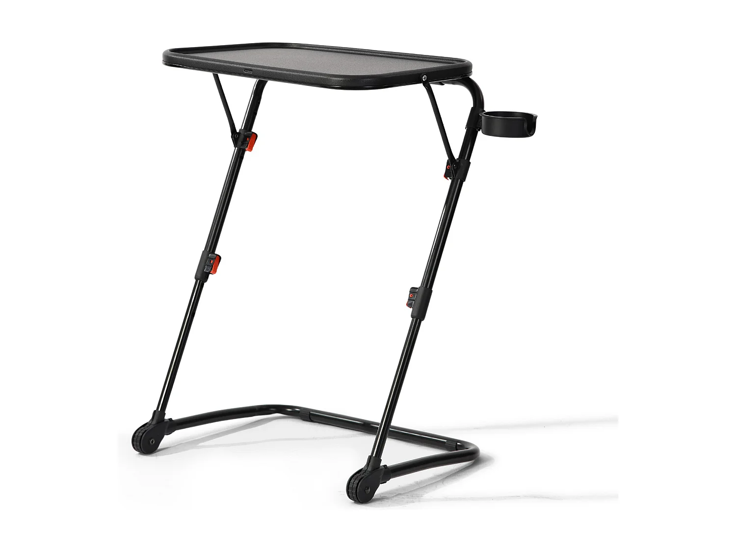 Urban Meuble Table de Maquillage Pliante Noire, Table de Chevet, Design Moderne, Métal Léger, Polyvalente et Gain de Place