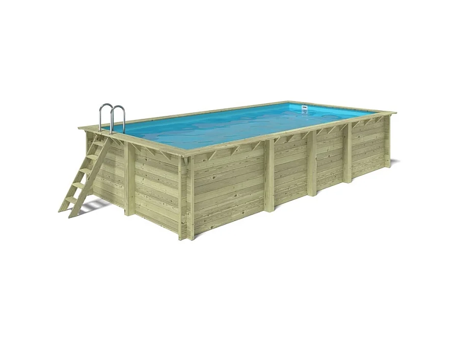 Piscine en bois Aqua 7x3.75 - H.1.45 m cadre en métal, sans dalle béton - BAS7308OSPU - ALTANKA
