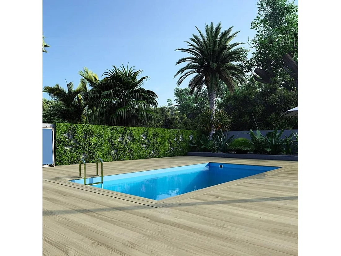 Piscine en bois AQUA 7 x 3.75 - H.1.45 m, bleu pâle, cadre en métal - sans dalle - BAS7308OSPU - ALTANKA