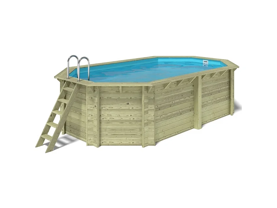 Piscina in legno Nemo 5.79x3.49 - H.1.45 m fissate su calcestruzzo esistente - BAS7304OSPL - ALTANKA