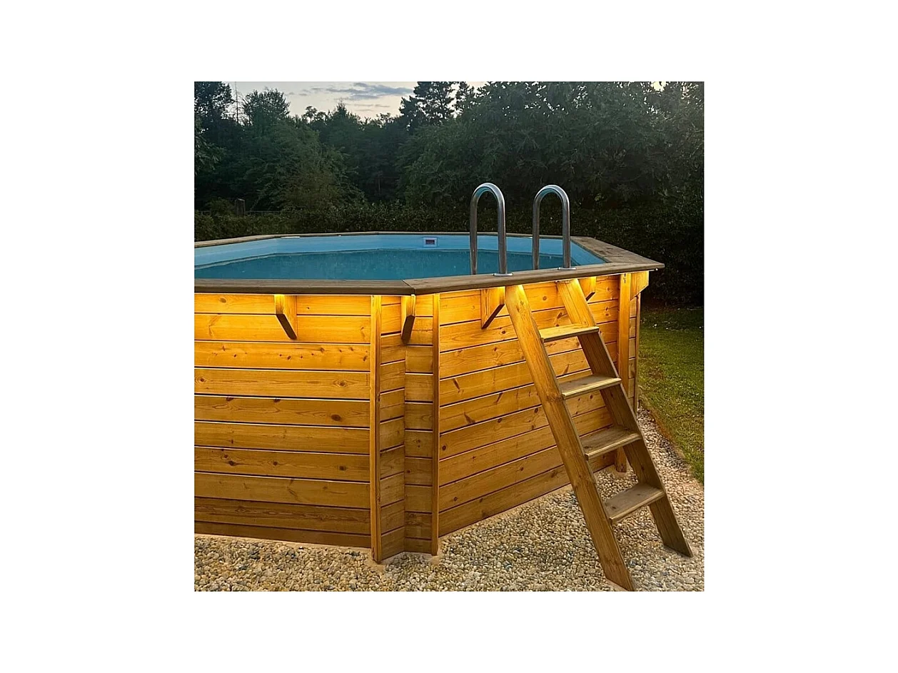 Piscine en bois Nemo 5.79x3.49 - H.1.45 m fixations à visser - BAS7304OSPL - ALTANKA