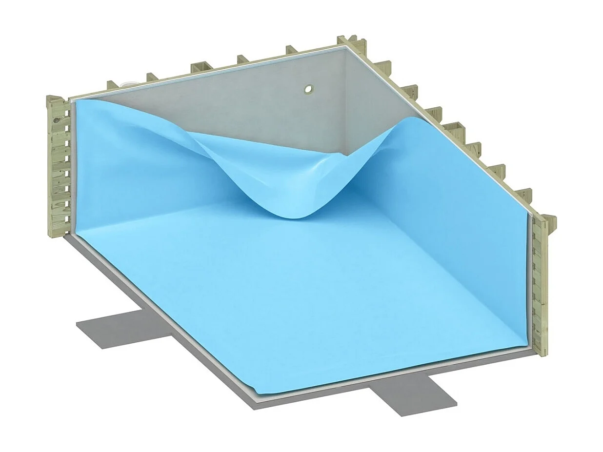 Piscine en bois NEMO 5.79 x 3.49 - H.1.45 m, bleu pâle, fixations à visser - BAS7304OSPL - ALTANKA
