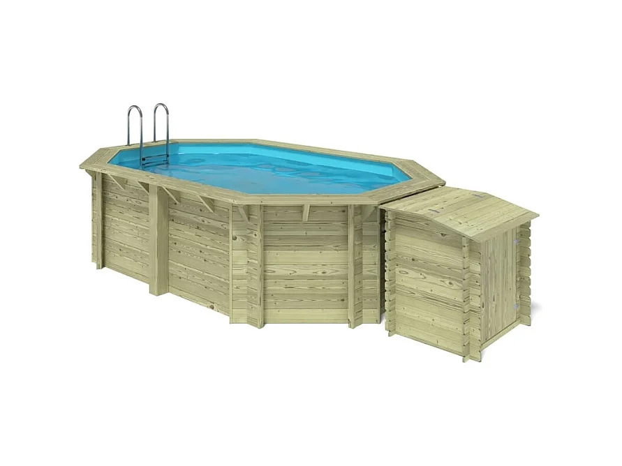 Piscine en bois Nemo 4.3x3 - H.1.18 m fixations à visser - BAS7302OSPL+SZA - ALTANKA