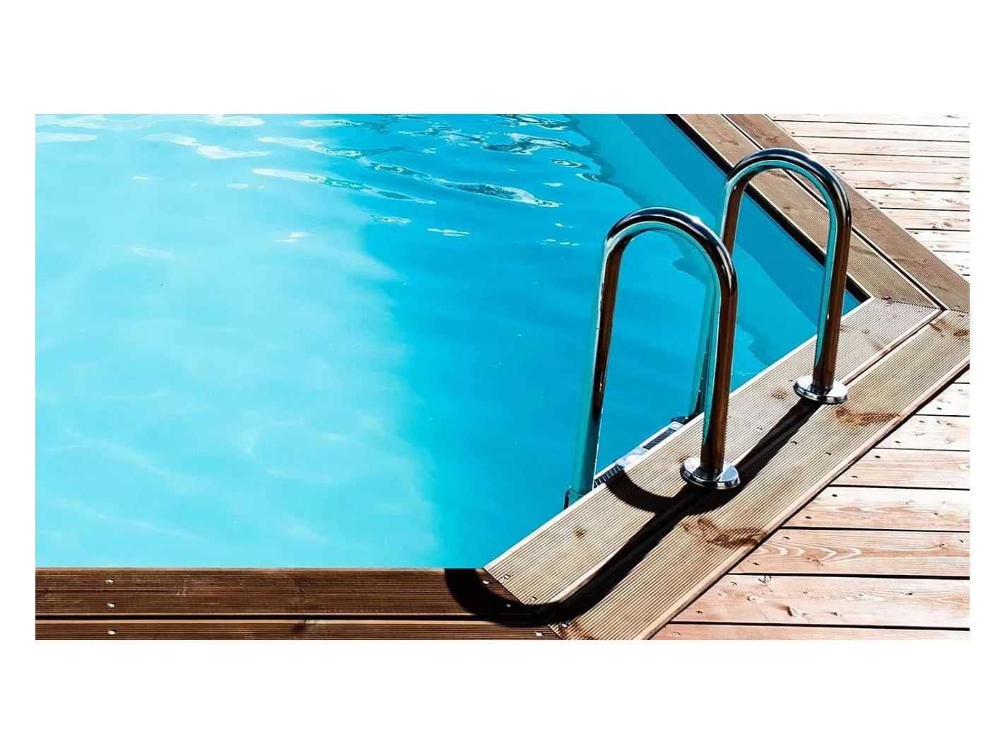 Piscina in legno  6.57x4.07 - H.1.20 m su telaio senza cementazione - BAS748OSPU+SZA - ALTANKA