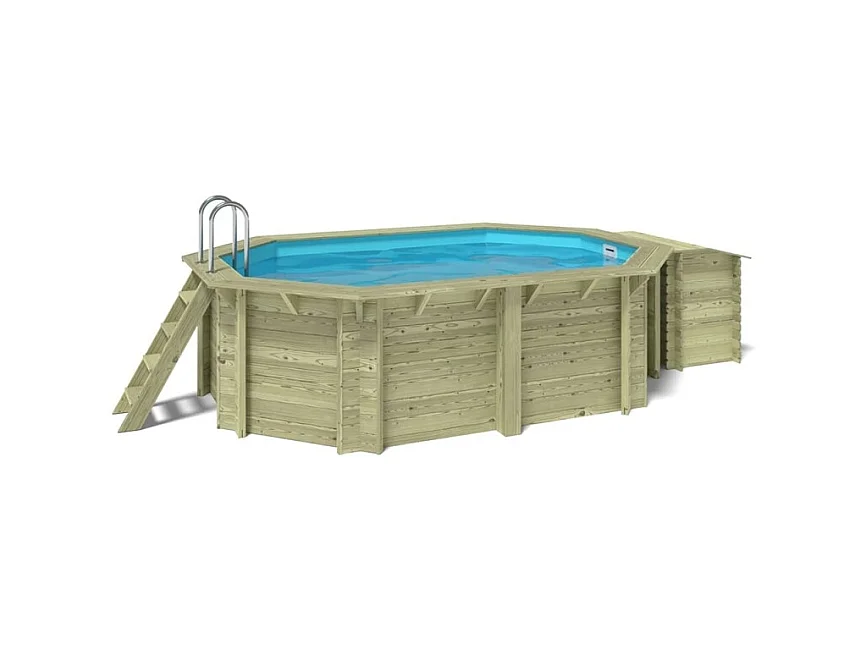Piscine en bois Nemo 4.3x3 - H.1.31 m fixations à visser - BAS7303OSPL+SZA - ALTANKA