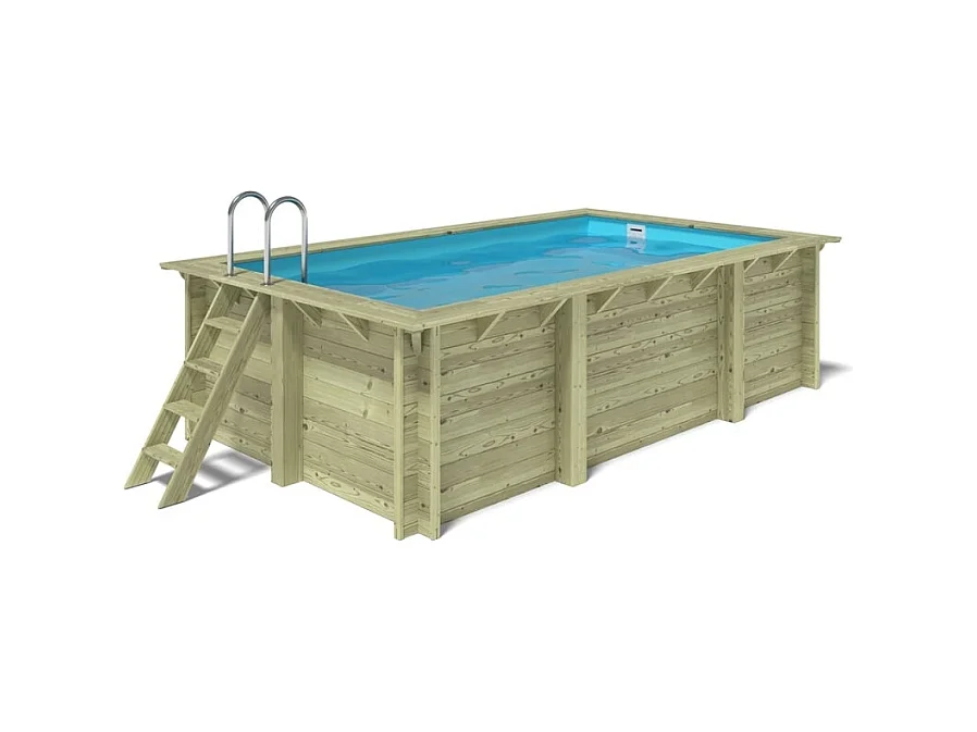 Piscine en bois Aqua 4.65x2.85 - H.1.24 m fixations à visser - BAS7306OSPL - ALTANKA