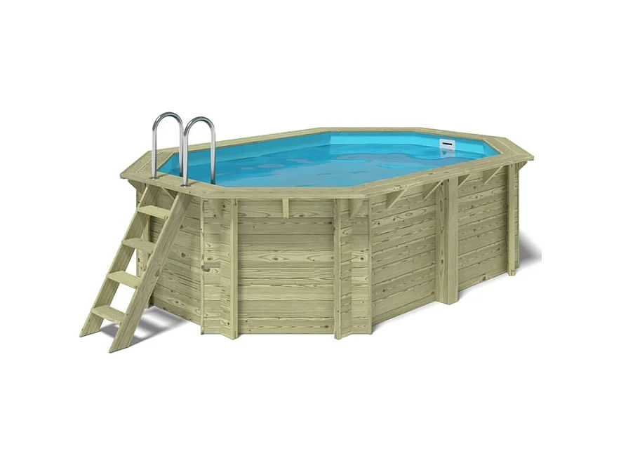 Piscina in legno Nemo 4.3x3.00 - H.1.18 m fissate su calcestruzzo esistente - BAS7302OSPL - ALTANKA