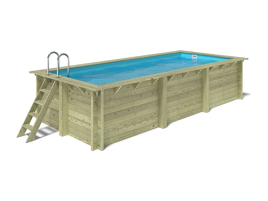 Piscina in legno Aqua 6.1x2.85 - H.1.31 m fissate su calcestruzzo esistente - BAS7307OSPL - ALTANKA