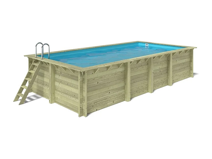 Piscine en bois Aqua 7x3.75 - H.1.45 m fixations à visser - BAS7308OSPL - ALTANKA