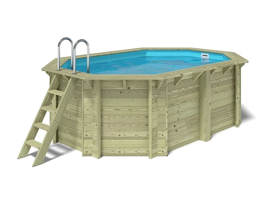 Piscina in legno Nemo 4.3x3 - H.1.31 m su telaio senza cementazione - BAS7303OSPU - ALTANKA