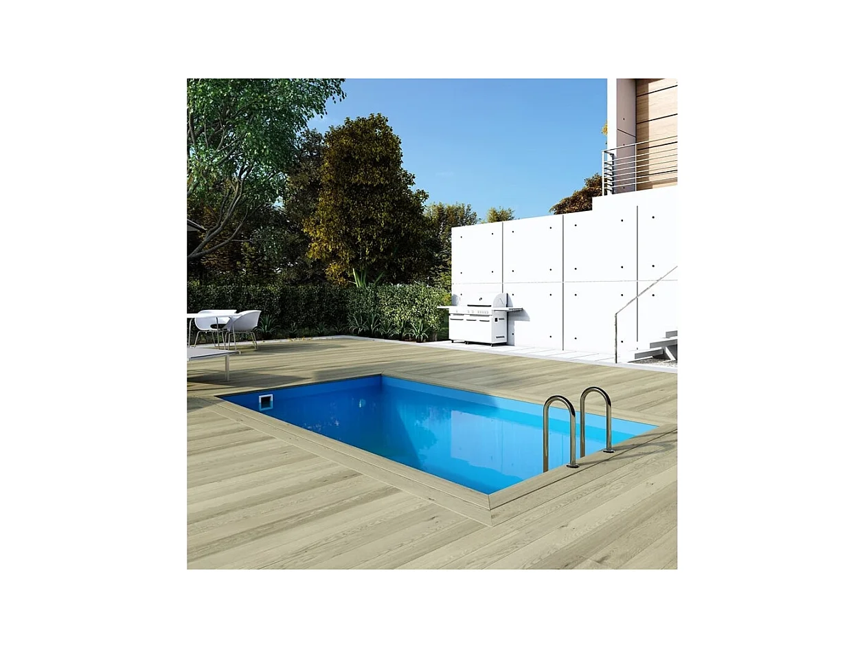 Piscina in legno Aqua 4.65x2.85 - H.1.24 m su telaio senza cementazione - BAS7306OSPU - ALTANKA