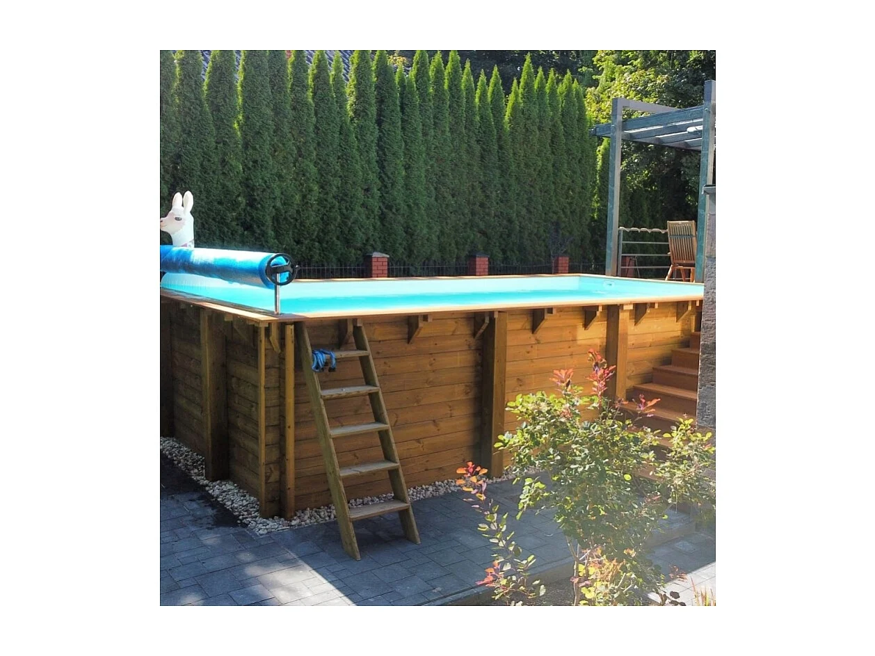 Piscina in legno Aqua 4.65x2.85 - H.1.24 m su telaio senza cementazione - BAS7306OSPU - ALTANKA