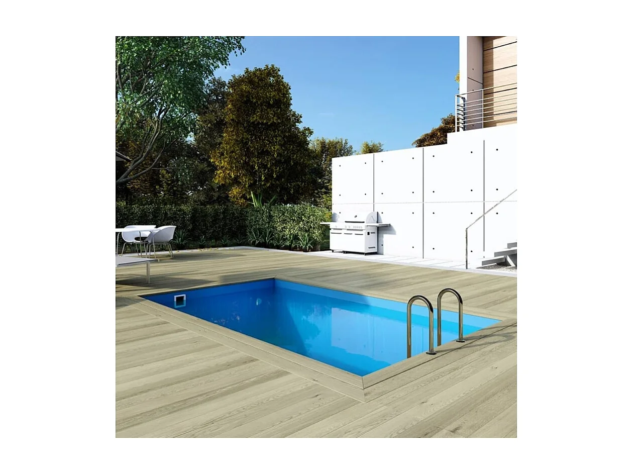 Piscine en bois AQUA 4.65x2.85 - H.1.24 m cadre en métal, sans dalle béton - BAS7306OSPU - ALTANKA