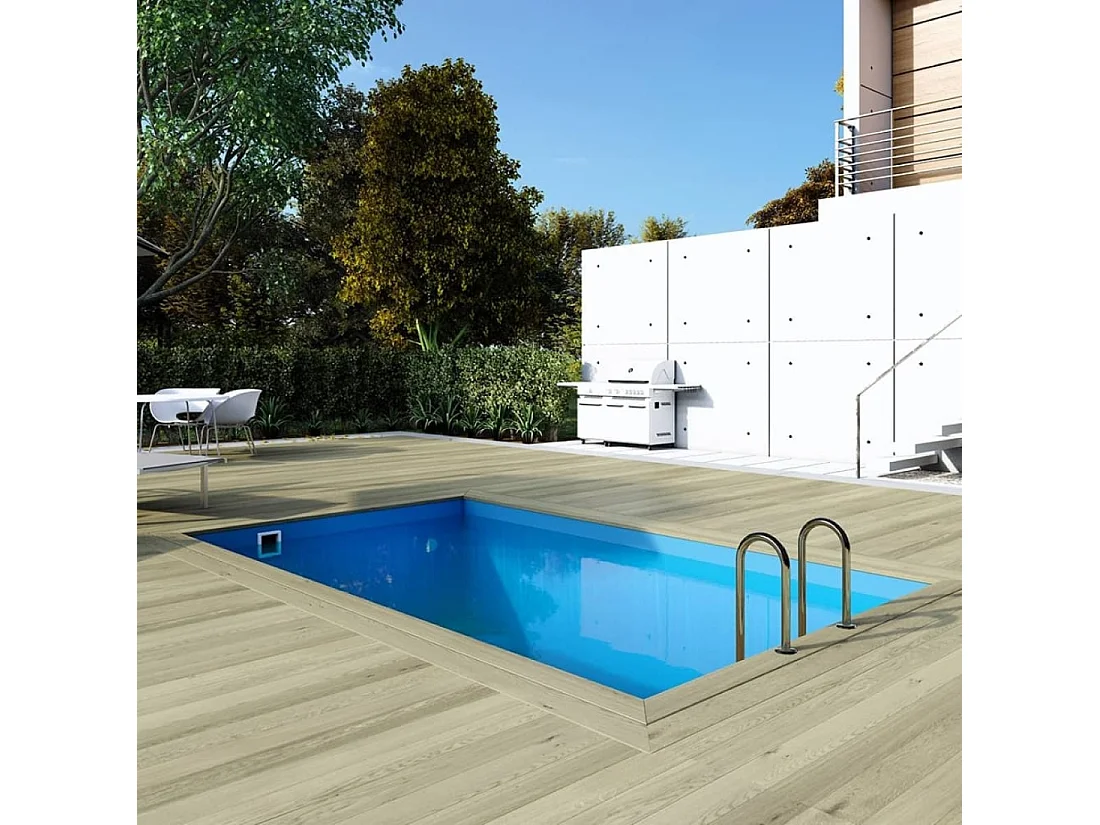 Piscina in legno AQUA 4.65x2.85 - H.1.24 m su telaio senza cementazione - BAS7306OSPU - ALTANKA