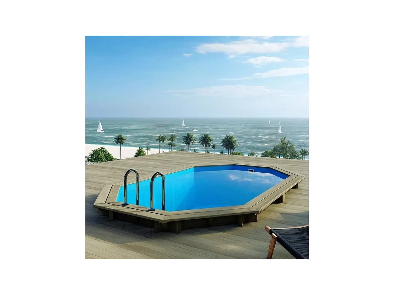 Piscina in legno Nemo 4.3x3.00 - H.1.31 m fissate su calcestruzzo esistente - BAS7303OSPL - ALTANKA