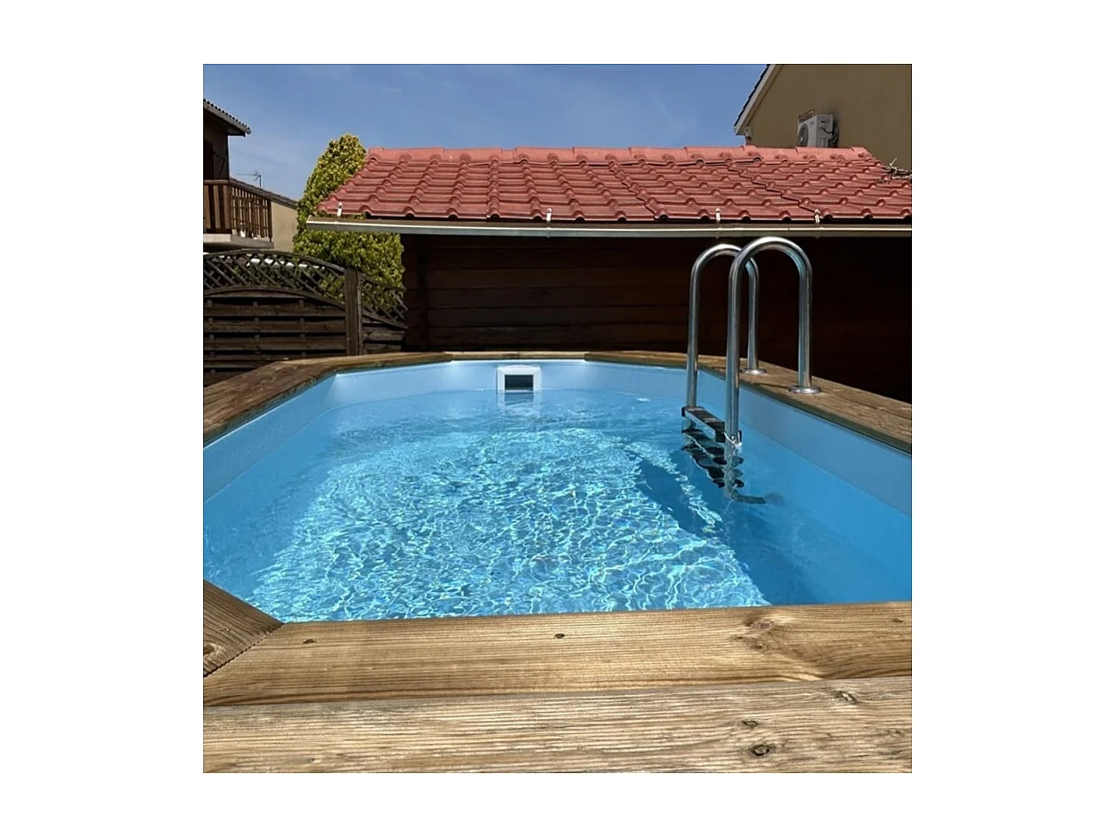 Piscina in legno Nemo 4.3x3 - H.1.31 m fissate su calcestruzzo esistente - BAS7303OSPL - ALTANKA