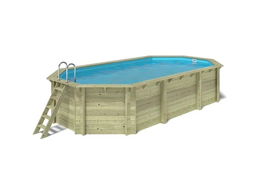 Piscine en bois Nemo 7.3x3.97 - H.1.45 m fixations à visser - BAS7305OSPL - ALTANKA