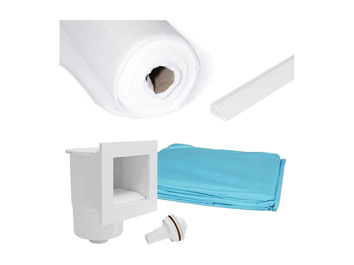 Piscina in legno NEMO 7.3 x 3.97 - H.1.45 m, azzurro chiaro, con supporti fissati al calcestruzzo - BAS7305OSPL - ALTANKA