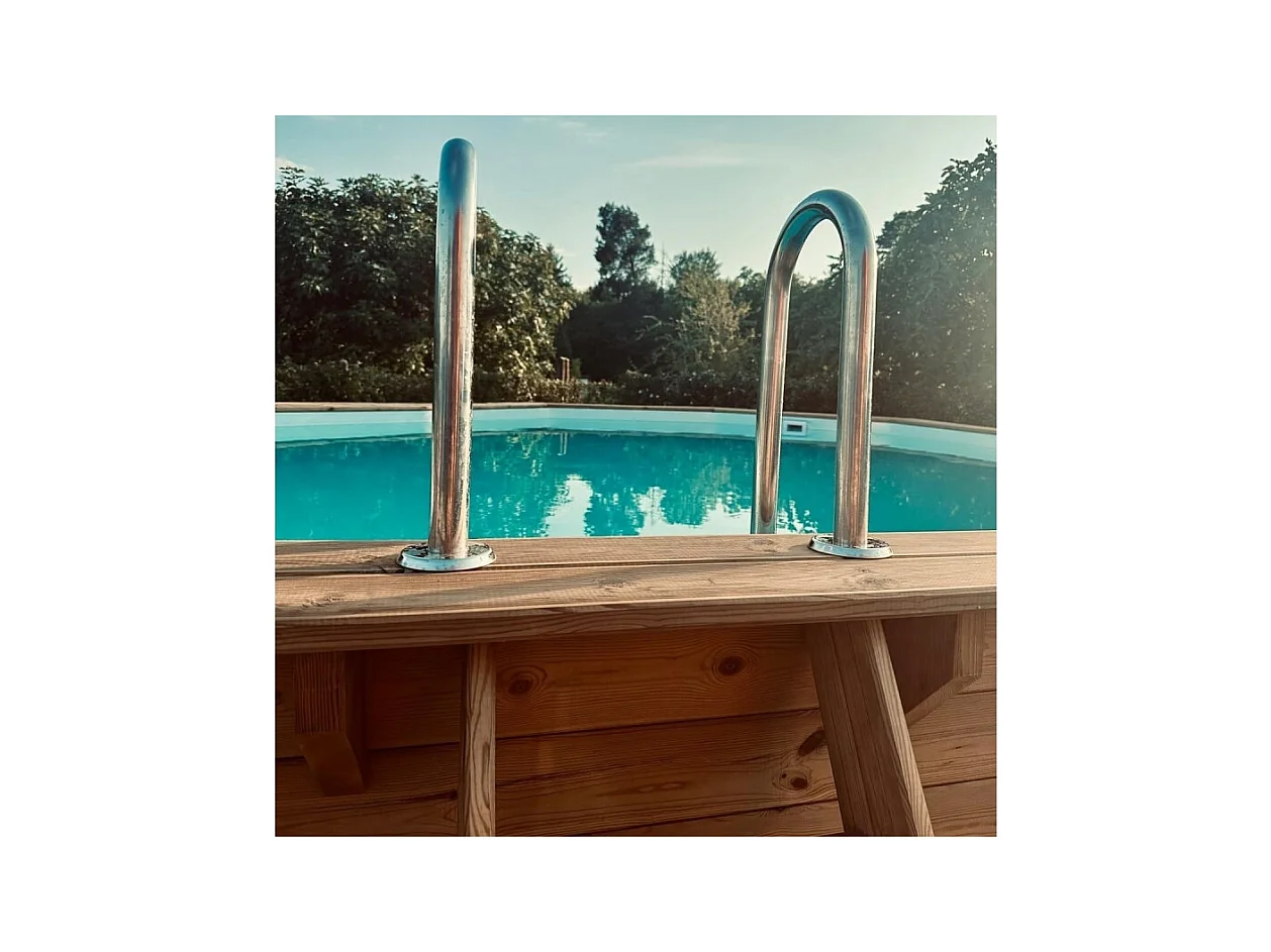 Piscine en bois Nemo 5.79x3.49 - H.1.45 m fixations à visser - BAS7304OSPL+SZA - ALTANKA