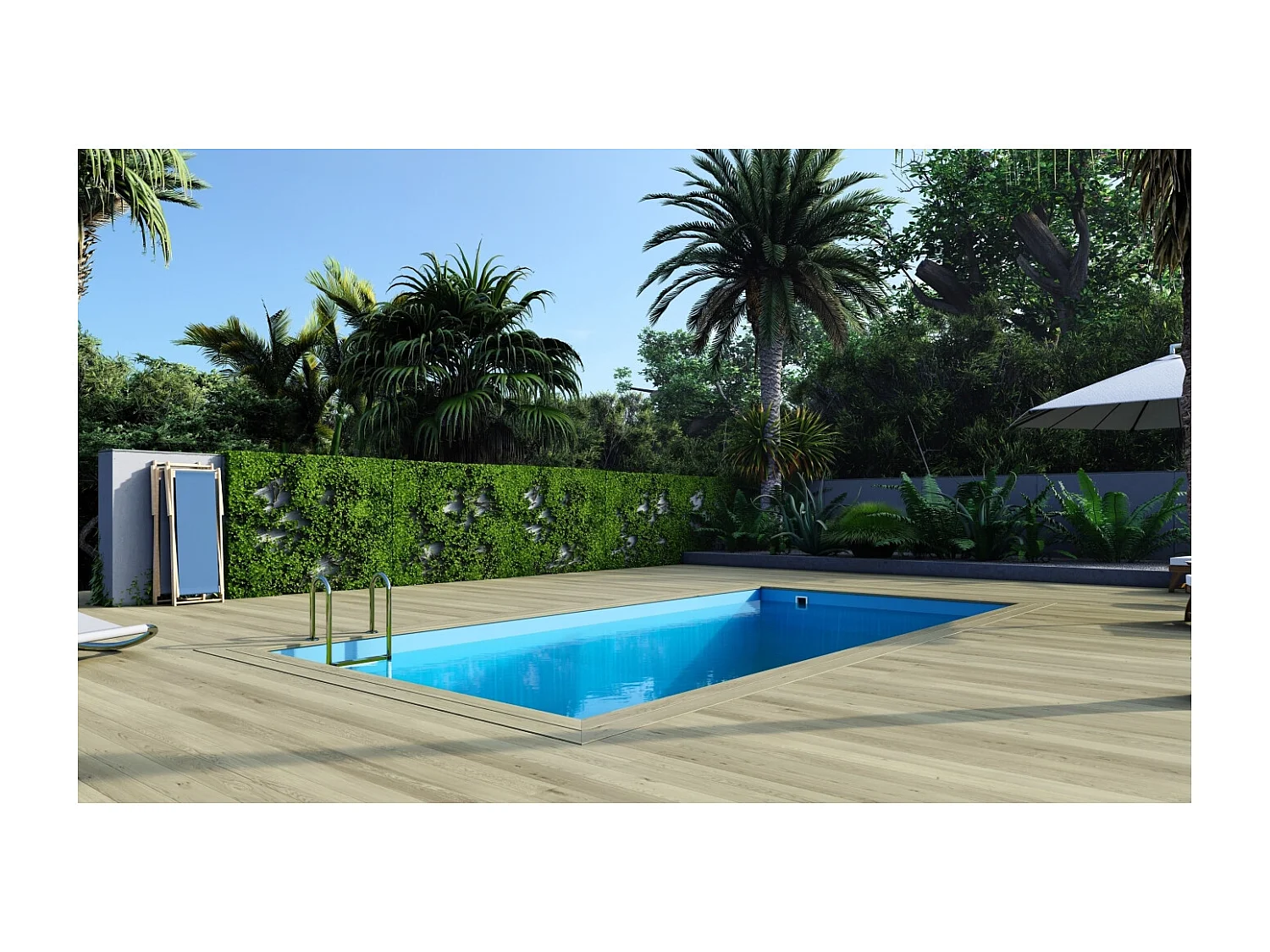 Piscina in legno Aqua 7x3.75 - H.1.45 m su telaio senza cementazione - BAS7308OSPU+SZA - ALTANKA