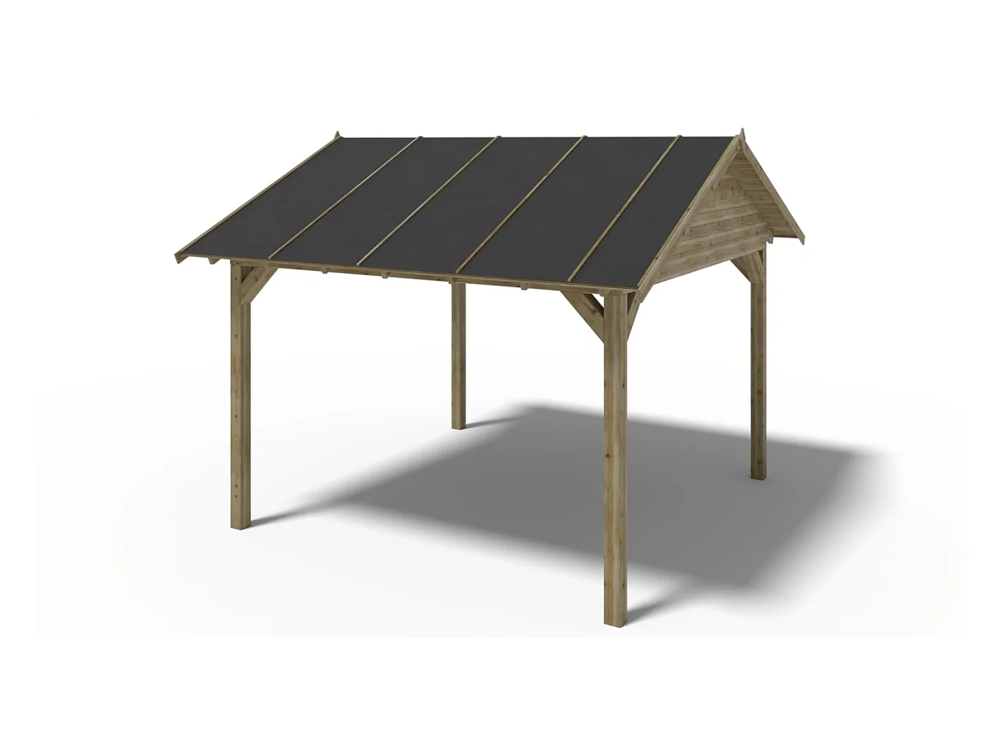 Gazebo da giardino in legno pergola 4.04x4.04 m con pannelli - Impregnata - ALT127 - ALTANKA